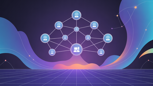 Abstract illustration of platform thinking at massive scale with thousands of interconnected location nodes forming a network
